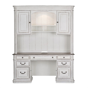 Ashford & Sons Credenza & Hutch with Adjustable Shelves and Wood Veneers