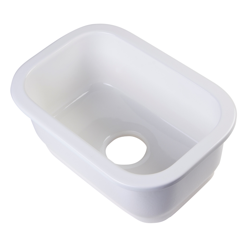 Small Rectangular Fireclay Undermount or Drop In Prep / Bar Sink
