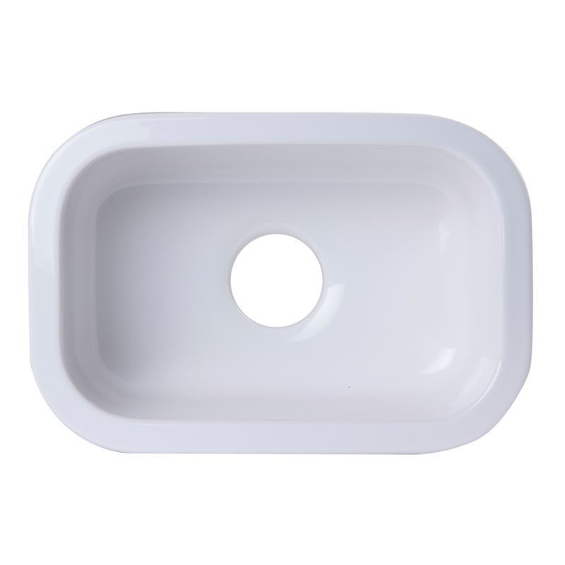 Small Rectangular Fireclay Undermount or Drop In Prep / Bar Sink