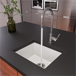 20&quot White Single Bowl Fireclay Undermount Kitchen Sink