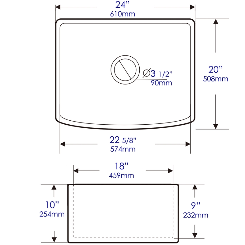 White Smooth Curved Apron 24