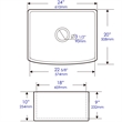 White Smooth Curved Apron 24