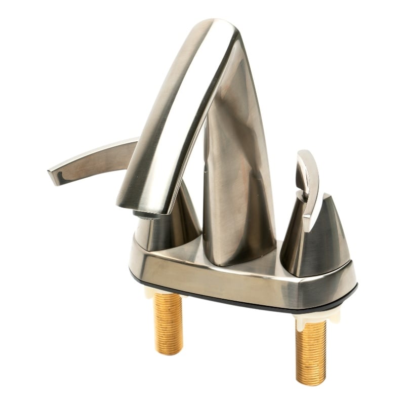 ALFI brand AB1003-BN Brushed Nickel Two-Handle 4'' Centerset Bathroom Faucet