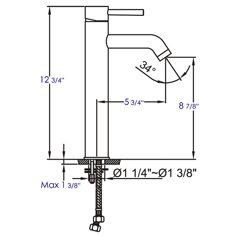 ALFI brand AB1023-BN Tall Brushed Nickel Single Lever Bathroom Faucet