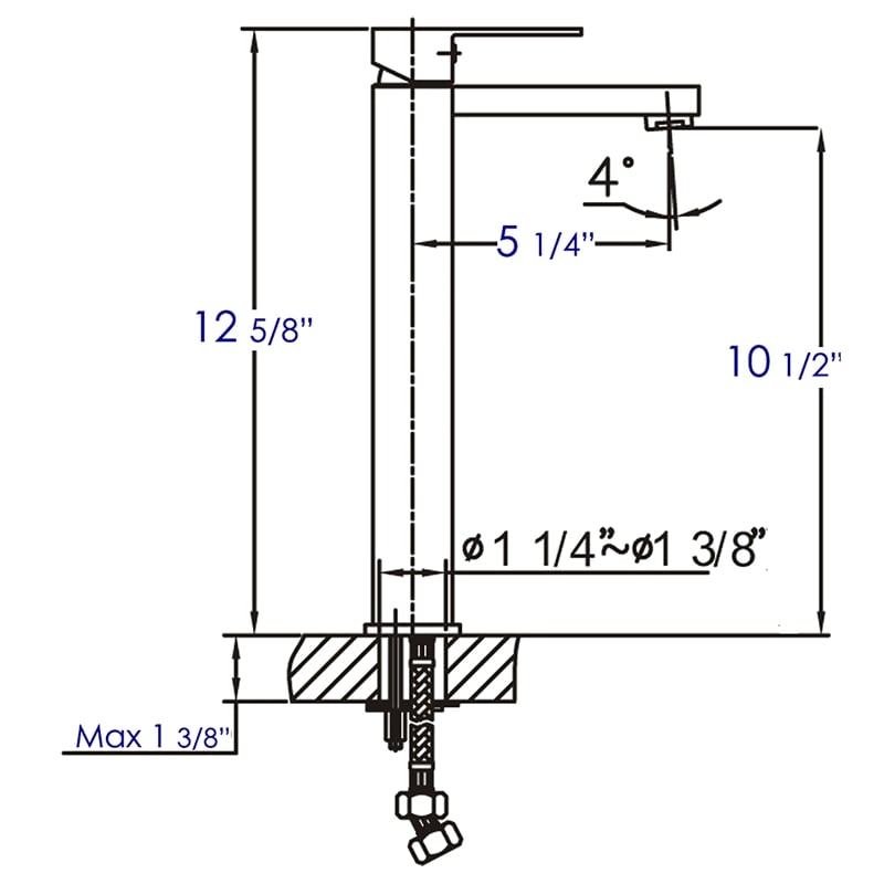 ALFI brand AB1129-PC Polished Chrome Tall Square Single Lever Bathroom Faucet