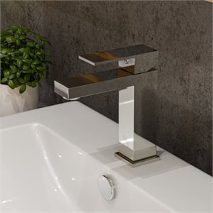 ALFI brand AB1229-PC Polished Chrome Square Single Lever Bathroom Faucet