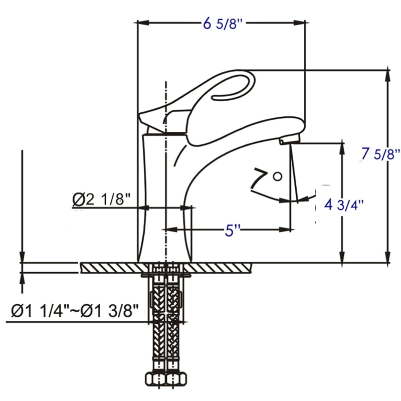 ALFI brand AB1295-BN Brushed Nickel Single Lever Bathroom Faucet