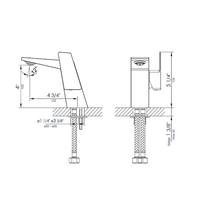 ALFI brand AB1470-BN Brushed Nickel Modern Single Hole Bathroom Faucet