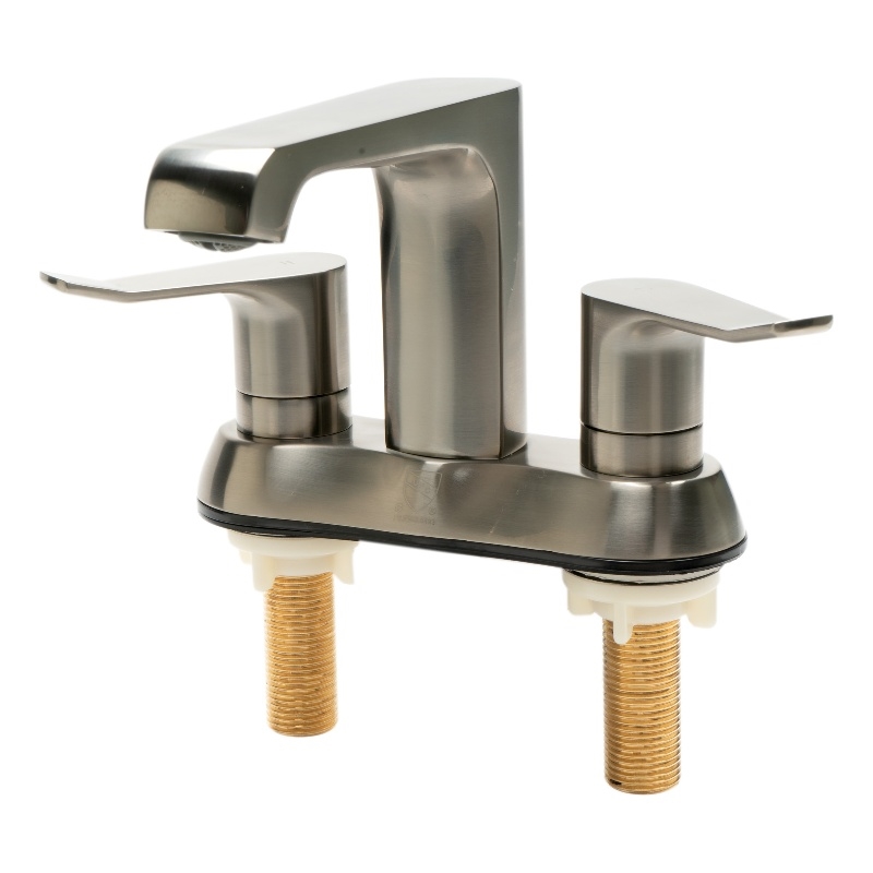 ALFI brand AB1493-BN Brushed Nickel Two-Handle 4'' Centerset Bathroom Faucet