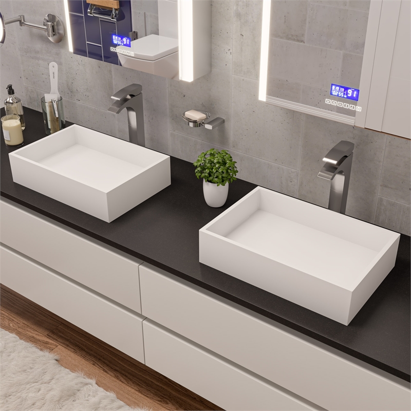 ALFI brand AB1587-BN Tall Brushed Nickel Single Lever Bathroom Faucet