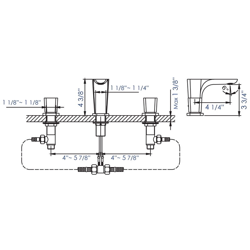 ALFI brand AB1782-BN Brushed Nickel Widespread Modern Bathroom Faucet