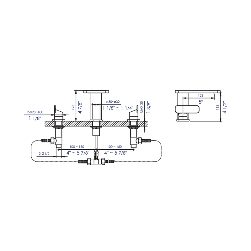 ALFI brand AB1884-BN Brushed Nickel Two-Handle 8