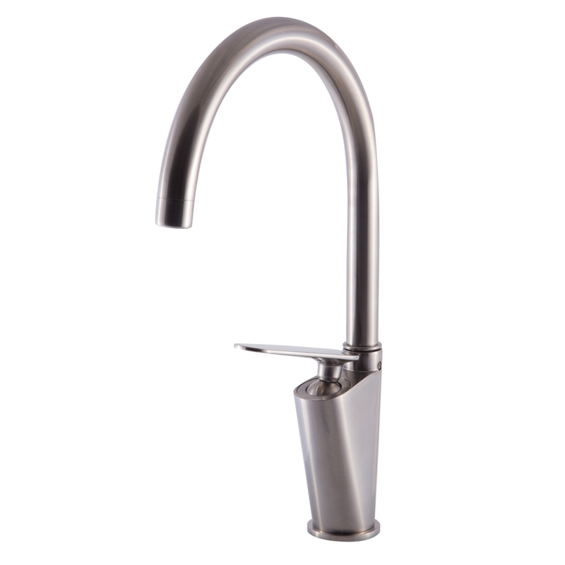 ALFI brand AB3600-BN Brushed Nickel Gooseneck Single Hole Bathroom Faucet