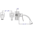 AB1256-BN Brushed Nickel Single Lever Wallmount Bathroom Faucet