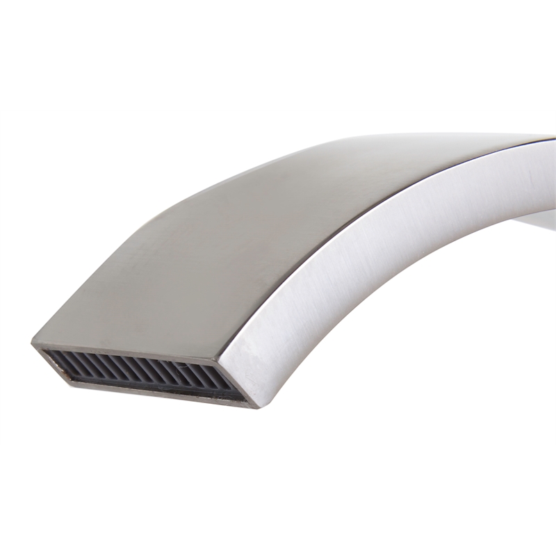 AB1258-BN Brushed Nickel Square Body Curved Spout Single Lever Bathroom Faucet