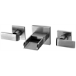 AB1796-BN Gray Brass Widespread Wall Mounted Waterfall Bathroom Faucet