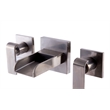 AB1796-BN Gray Brass Widespread Wall Mounted Waterfall Bathroom Faucet