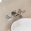 AB1796-BN Gray Brass Widespread Wall Mounted Waterfall Bathroom Faucet