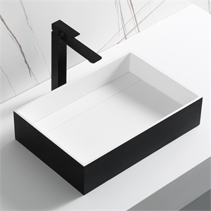 ABRS2014BM Black Matte 20&quot x 14&quot Solid Surface Resin Sink