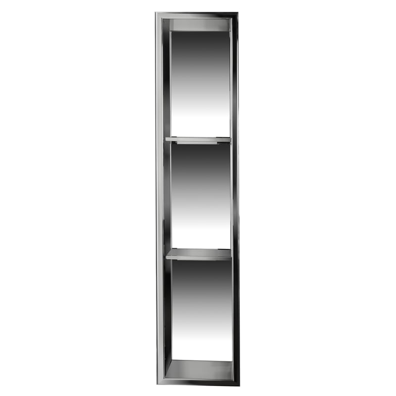 ALFI brand ABN0836-PSS 8 x 36 Stainless Steel Vertical  Bath Shower Niche