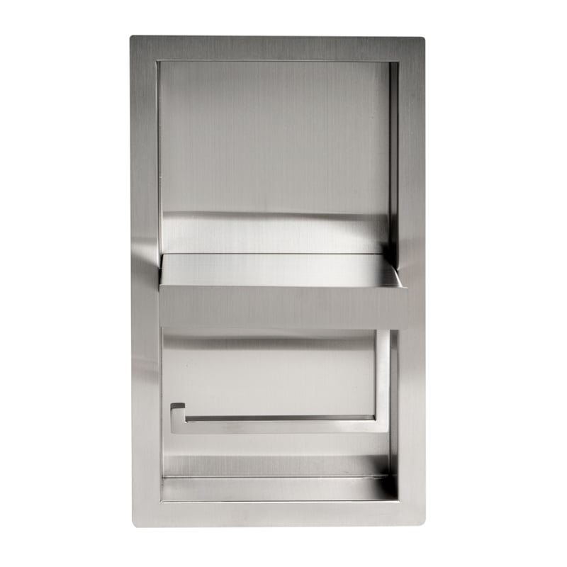 ALFI brand ABTPN88-BSS Brushed Stainless Steel Toilet Paper Holder Niche