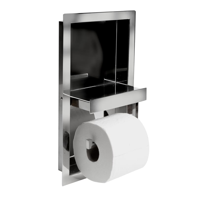 ALFI brand ABTPN88-PSS Stainless Steel Recessed Toilet Paper Holder Niche