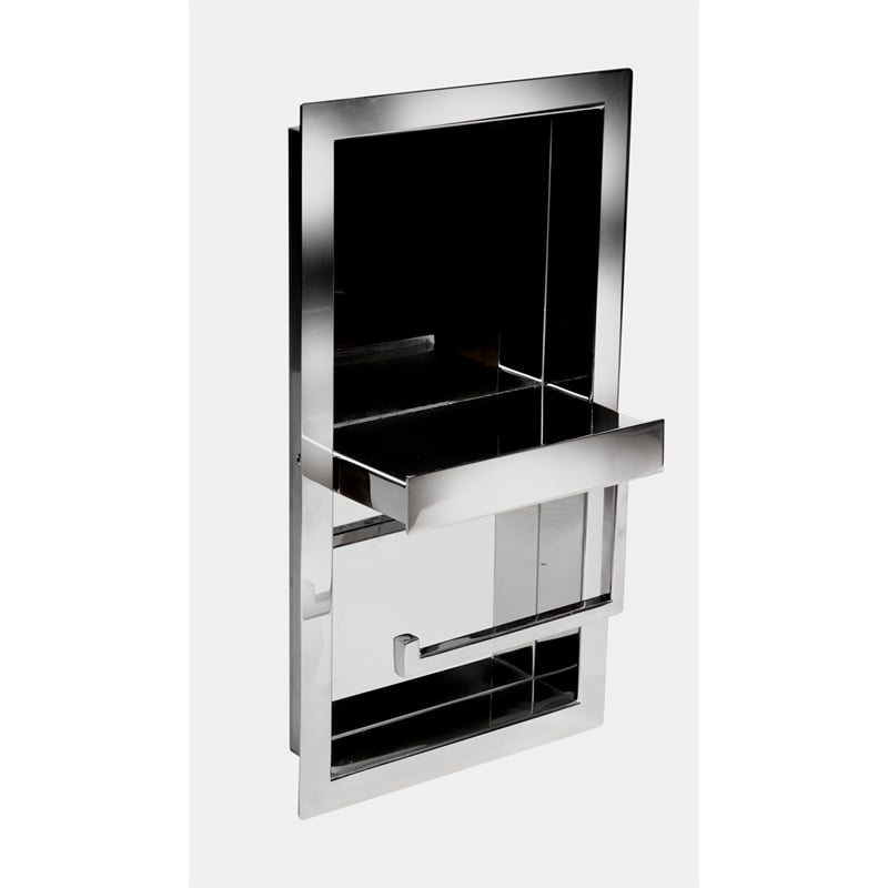 ALFI brand ABTPN88-PSS Stainless Steel Recessed Toilet Paper Holder Niche
