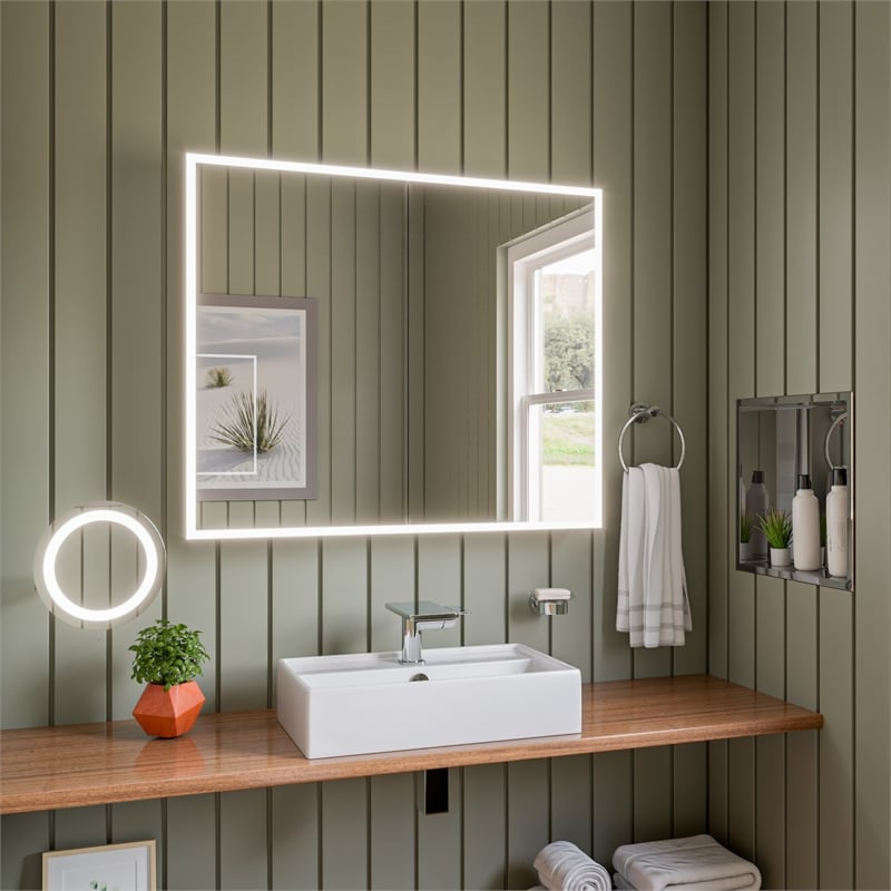 ALFI brand ABN1616-PSS 16 x 16 Stainless Steel Square Bath Shower Niche