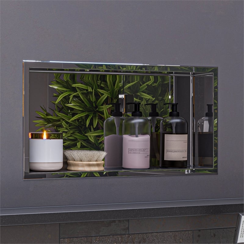 ALFI brand ABN2412-PSS 24 x 12 Stainless Steel  Bath Shower Niche