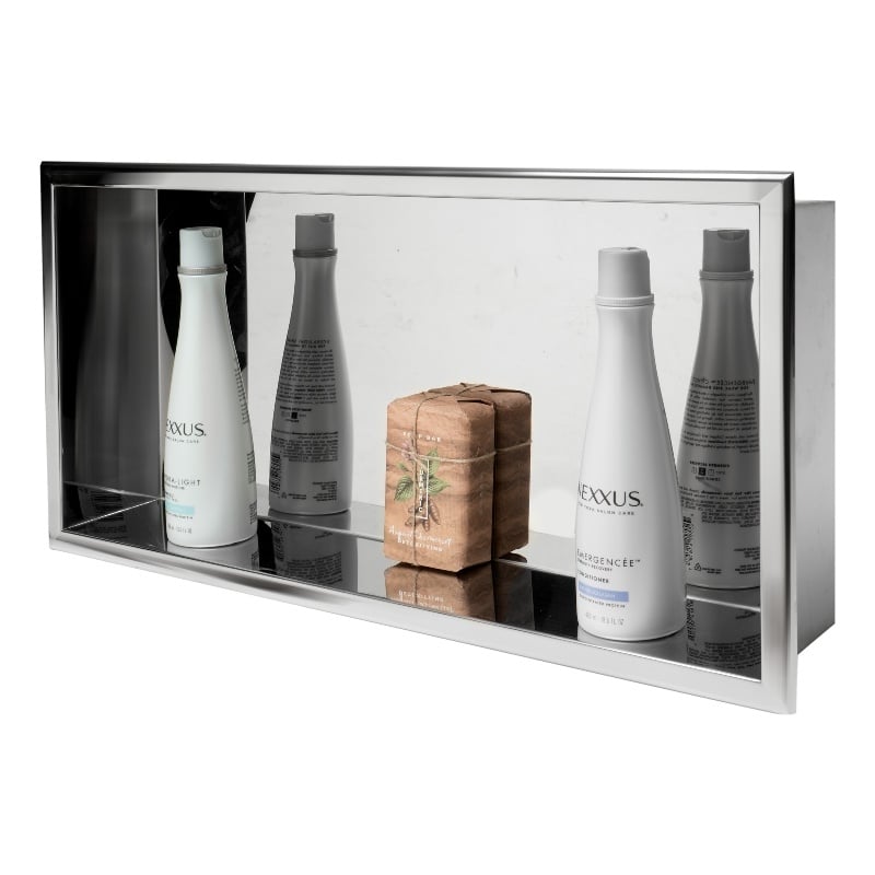 ALFI brand ABN2412-PSS 24 x 12 Stainless Steel  Bath Shower Niche
