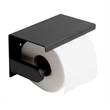 ALFI brand ABTPC66-BLA Black Matte Stainless Steel Toilet Paper Holder with Shelf