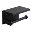 ALFI brand ABTPC66-BLA Black Matte Stainless Steel Toilet Paper Holder with Shelf