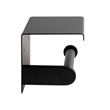 ALFI brand ABTPC66-BLA Black Matte Stainless Steel Toilet Paper Holder with Shelf