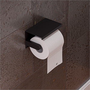 alfi brand abtpc66-bla black matte stainless steel toilet paper holder with shelf