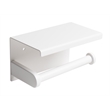 ALFI brand ABTPC66-W White Matte Stainless Steel Toilet Paper Holder with Shelf