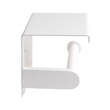 ALFI brand ABTPC66-W White Matte Stainless Steel Toilet Paper Holder with Shelf