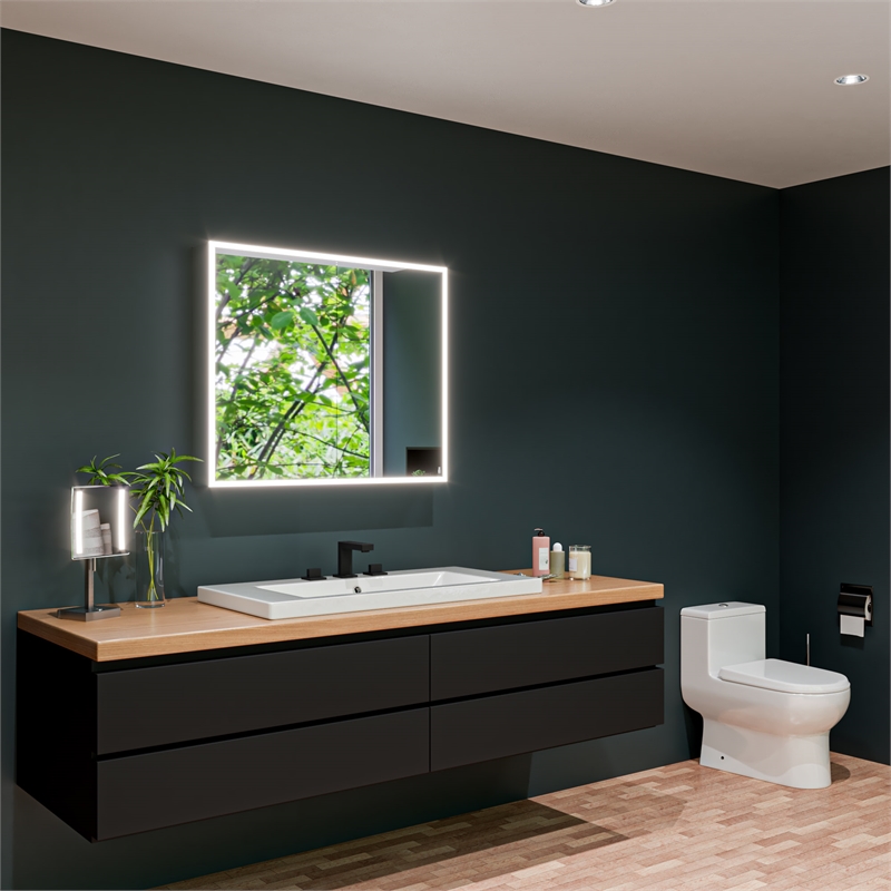 ALFI brand ABTPC77-BLA Black Matte Stainless Steel Recessed Toilet Paper Holder with Cover