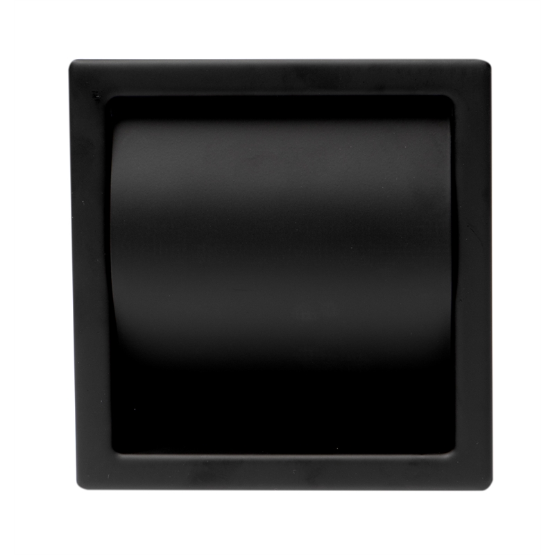 ALFI brand ABTPC77-BLA Black Matte Stainless Steel Recessed Toilet Paper Holder with Cover