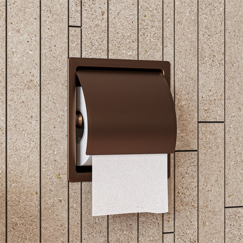 ALFI brand ABTPP77-BC PVD Copper Stainless Steel Toilet Paper Holder with Cover