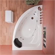EAGO AM161-L 5' Person Corner White Acrylic Whirlpool Bath Tub - Drain on Left