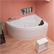 EAGO AM161-L 5' Person Corner White Acrylic Whirlpool Bath Tub - Drain on Left