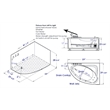 EAGO AM161-L 5' Person Corner White Acrylic Whirlpool Bath Tub - Drain on Left