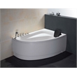 EAGO AM161-L 5' Person Corner White Acrylic Whirlpool Bath Tub - Drain on Left