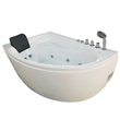 EAGO AM161-R 5' Person Corner White Acrylic Whirlpool Bath Tub - Drain on Right