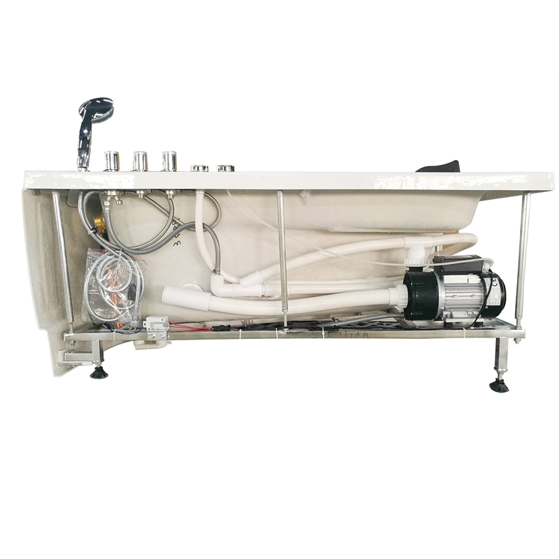 EAGO AM161-R 5' Person Corner White Acrylic Whirlpool Bath Tub - Drain on Right