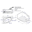 EAGO AM161-R 5' Person Corner White Acrylic Whirlpool Bath Tub - Drain on Right