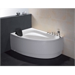 EAGO AM161-R 5' Person Corner White Acrylic Whirlpool Bath Tub - Drain on Right