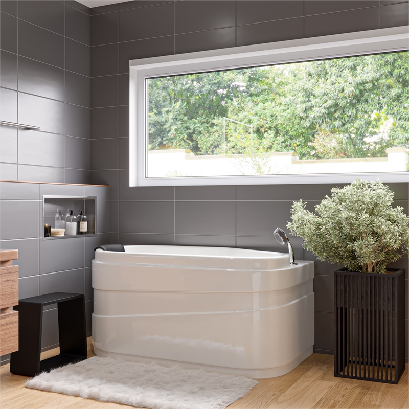 EAGO AM175-R 5' White Acrylic Whirlpool Bathtub - Drain on Left