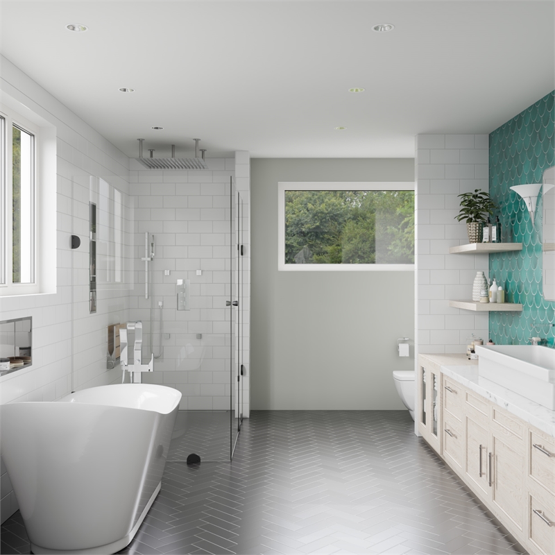 EAGO AM2140 6 Foot White Free Standing Acrylic Air Bubble Bathtub