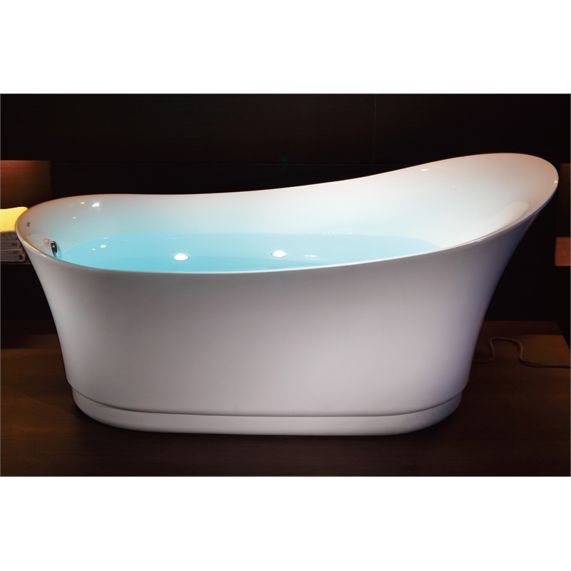 EAGO AM2140 6 Foot White Free Standing Acrylic Air Bubble Bathtub